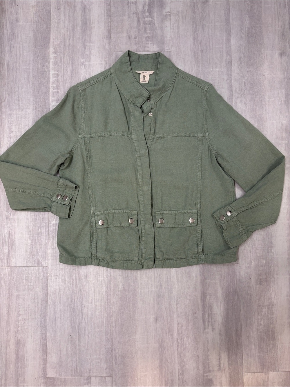 Christian Siriano Olive Green Utility Jacket for Women Snap Up Medium